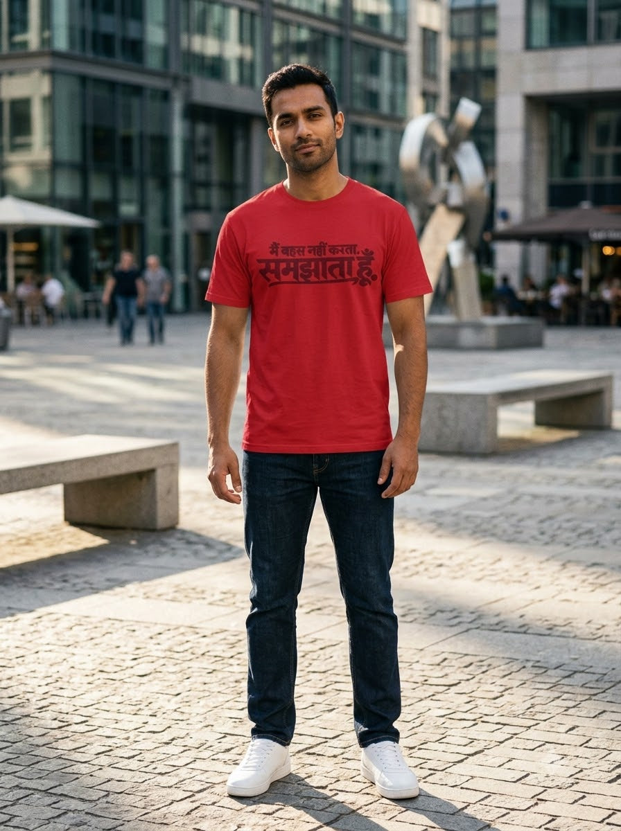 Main Behas Nahi Karta Hindi Typography Tee