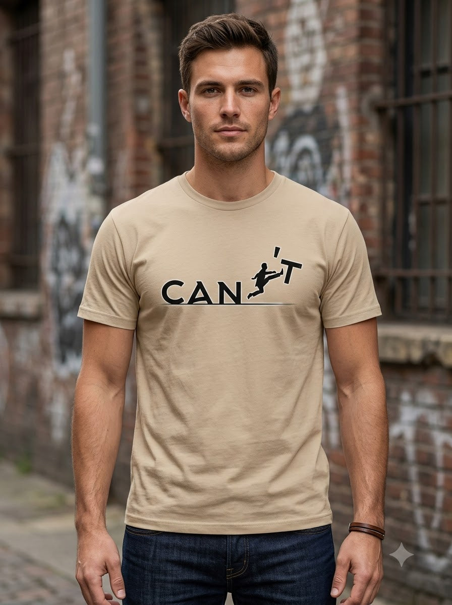 "CAN'T" Inspirational Leap Minimalist Graphic Tee by AuraReiment