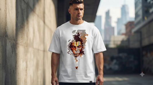 "Bajrangbali" Hanuman Graphic Oversized Tee by AuraReiment