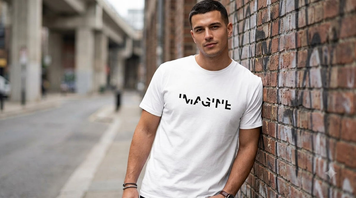 "Imagine" Slogan Graphic Unisex Everyday Cotton Tee by AuraReiment