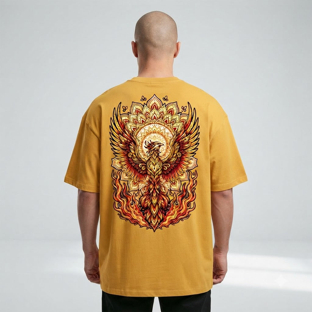 "Phoenix Flame" Oversized Graphic Tee by AuraReiment