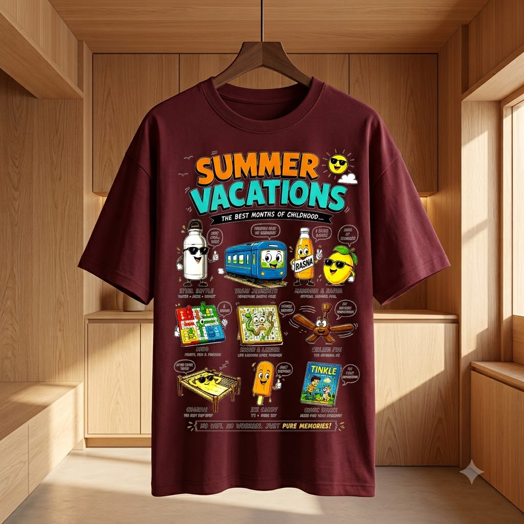 Summer Vacations Retro Graphic Oversized Tee by AuraReiment