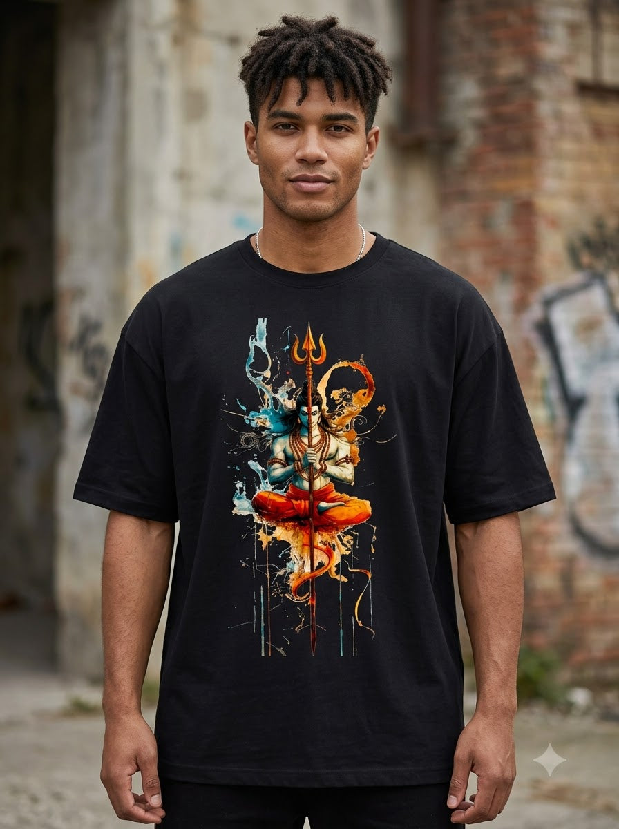 Shiva "Cosmic Balance" Heavyweight Oversized T-Shirt by AuraReiment