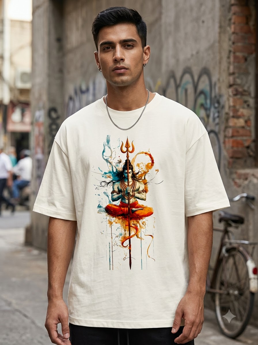 Shiva "Cosmic Balance" Heavyweight Oversized T-Shirt by AuraReiment