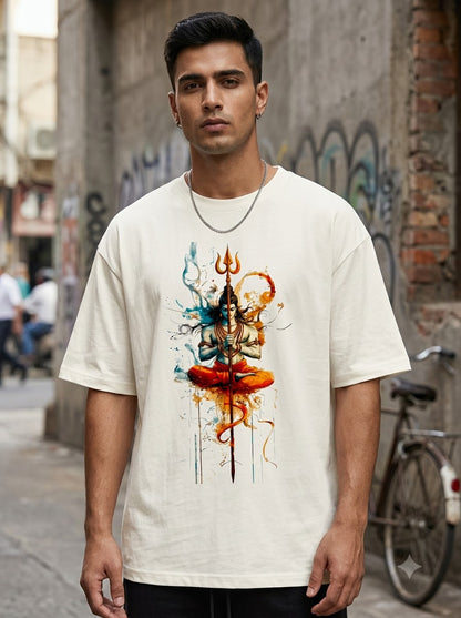 Shiva "Cosmic Balance" Heavyweight Oversized T-Shirt by AuraReiment