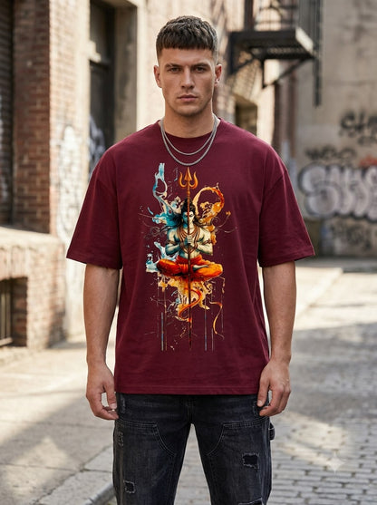 Shiva "Cosmic Balance" Heavyweight Oversized T-Shirt by AuraReiment