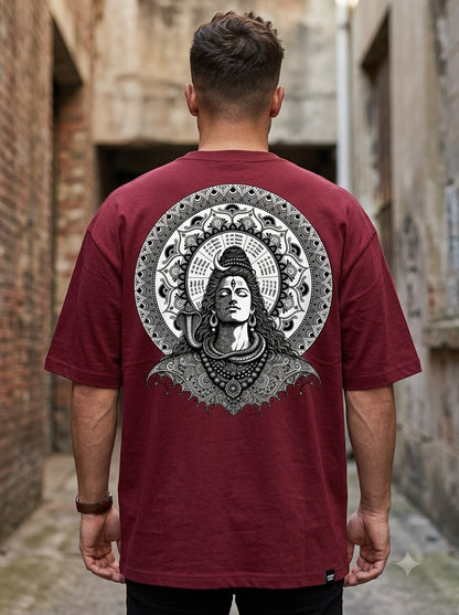 "Cosmic Balance" Shiv Graphic Oversized Tee by AuraReiment