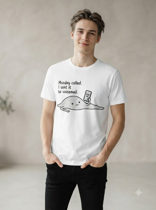"Monday Called, Sent to Voicemail" Basic Graphic Tee