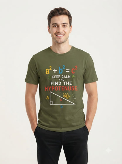 "Find the Hypotenuse" Math Graphic Classic Crew Tee by AuraReiment