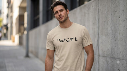 "Imagine" Slogan Graphic Unisex Everyday Cotton Tee by AuraReiment
