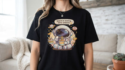 Space is Boring Send Snacks Graphic Women's Tee by AuraReiment