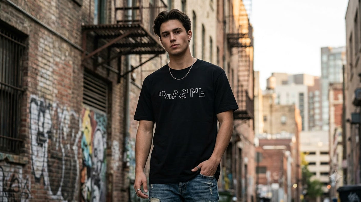 "Imagine" Slogan Graphic Unisex Everyday Cotton Tee by AuraReiment