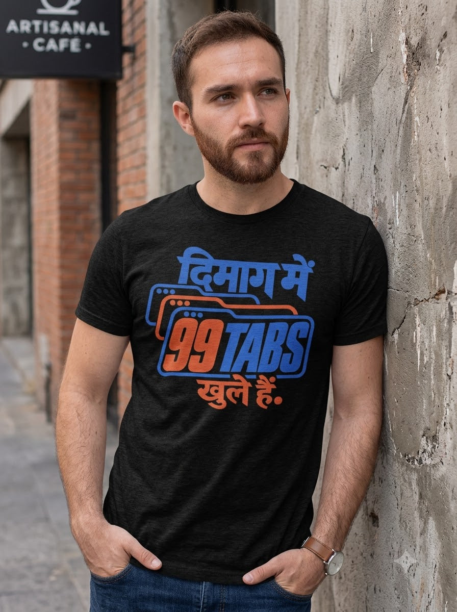 99 Tabs Open Hindi Graphic Tee