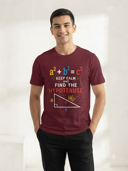 "Find the Hypotenuse" Math Graphic Classic Crew Tee by AuraReiment