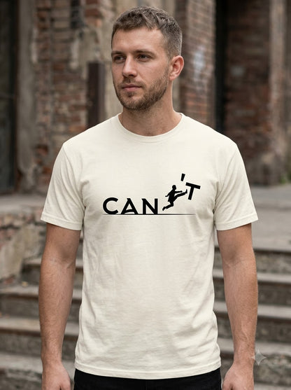 "CAN'T" Inspirational Leap Minimalist Graphic Tee by AuraReiment