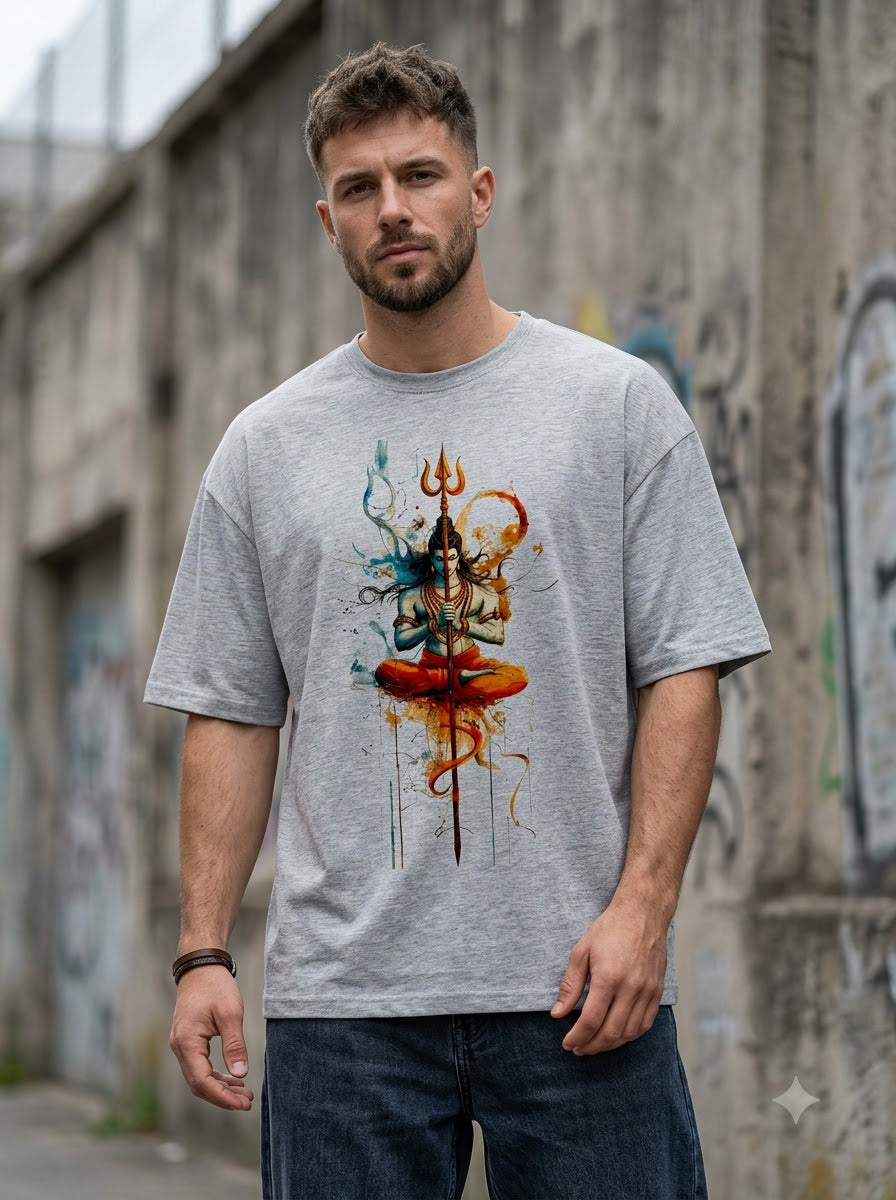 Shiva "Cosmic Balance" Heavyweight Oversized T-Shirt by AuraReiment