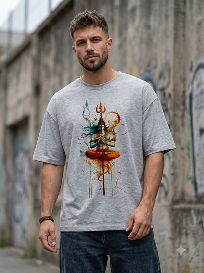 Shiva "Cosmic Balance" Heavyweight Oversized T-Shirt by AuraReiment