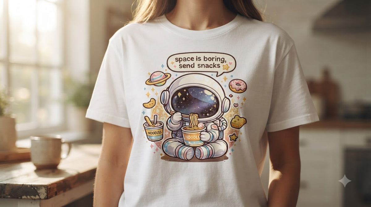 Space is Boring Send Snacks Graphic Women's Tee by AuraReiment