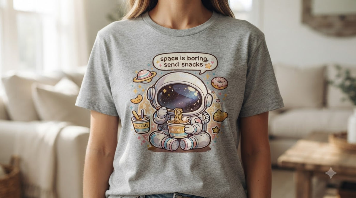 Space is Boring Send Snacks Graphic Women's Tee by AuraReiment