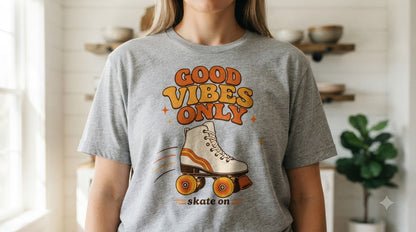 Skate On Good Vibes Graphic Women's Classic Tee by AuraReiment