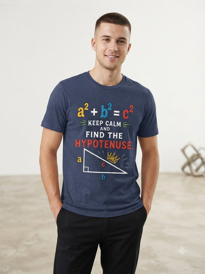 "Find the Hypotenuse" Math Graphic Classic Crew Tee by AuraReiment