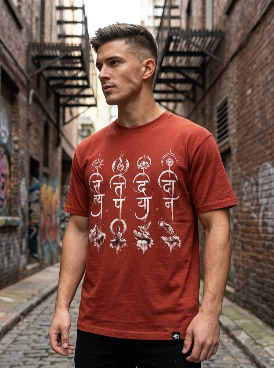 "Four Pillars of Dharma" Sanskrit Graphic Tee
