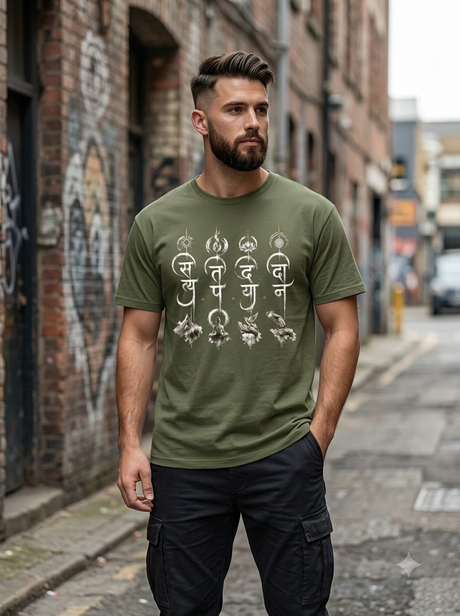 "Four Pillars of Dharma" Sanskrit Graphic Tee