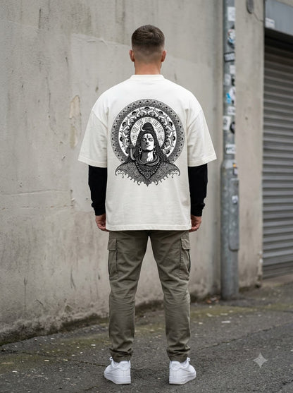 "Cosmic Balance" Shiv Graphic Oversized Tee by AuraReiment