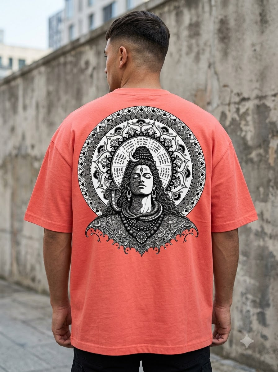 "Cosmic Balance" Shiv Graphic Oversized Tee by AuraReiment