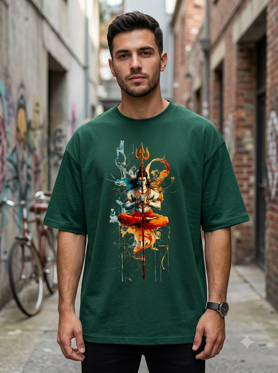 Shiva "Cosmic Balance" Heavyweight Oversized T-Shirt by AuraReiment