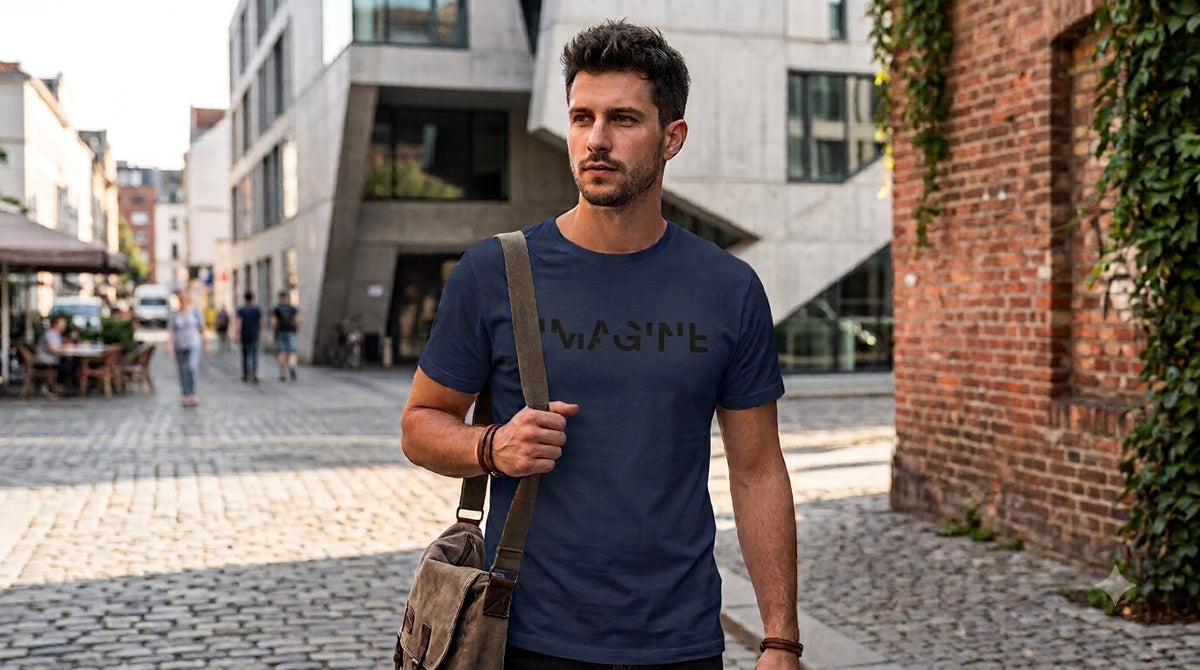 "Imagine" Slogan Graphic Unisex Everyday Cotton Tee by AuraReiment
