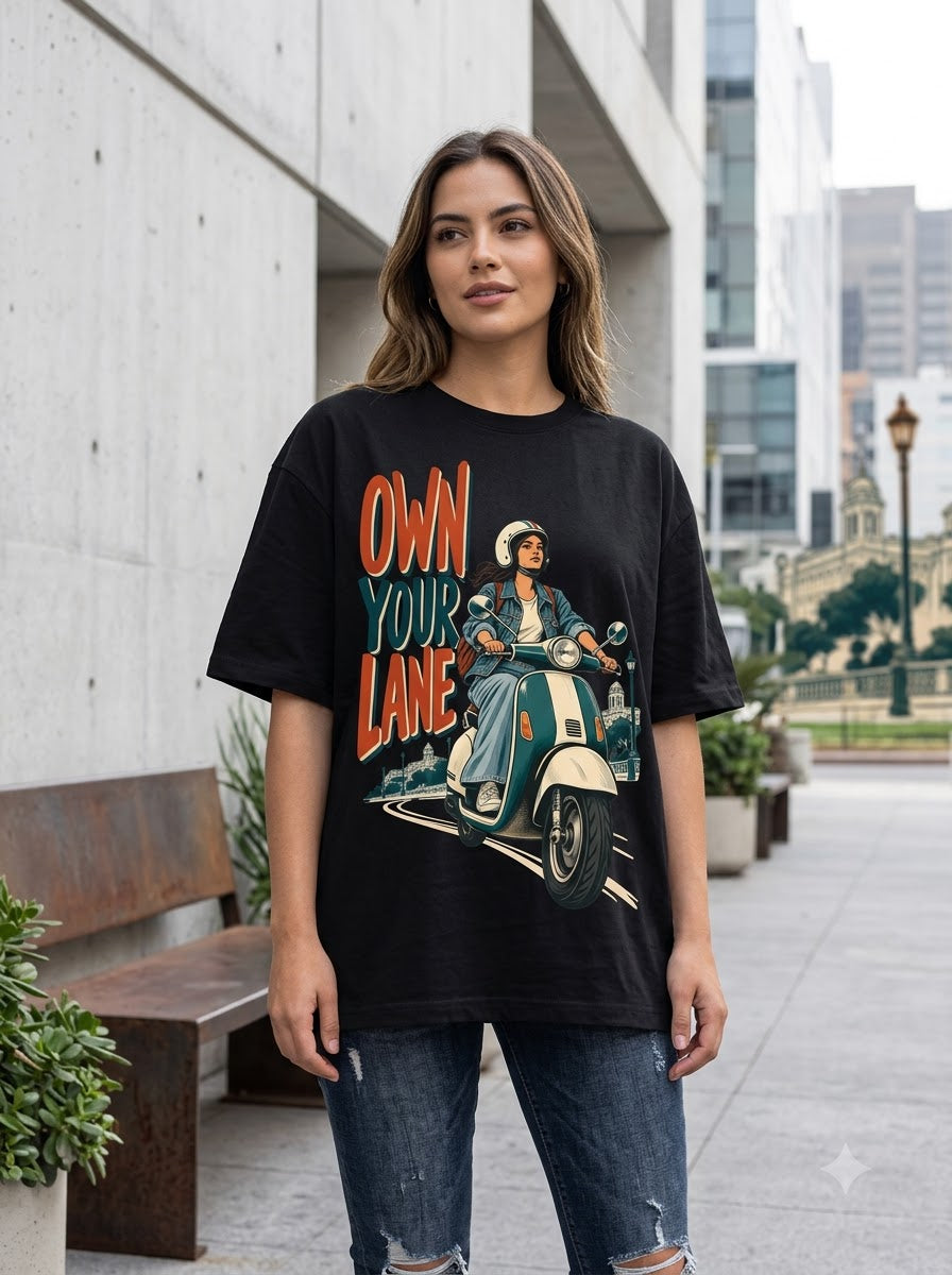 Own Your Lane Graphic Tee | Female Oversized Tee