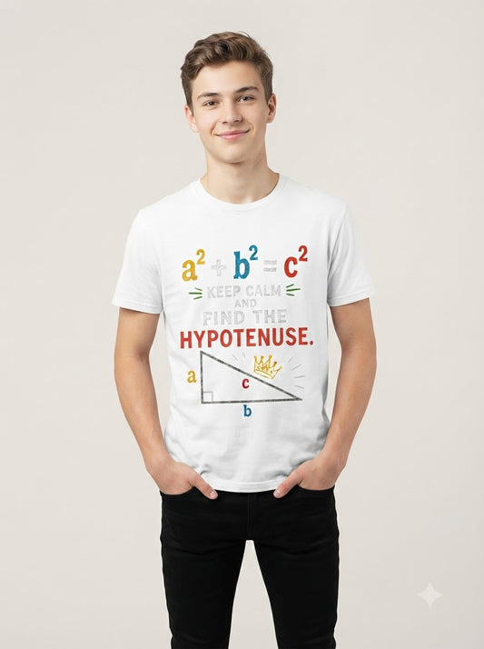 "Find the Hypotenuse" Math Graphic Classic Crew Tee