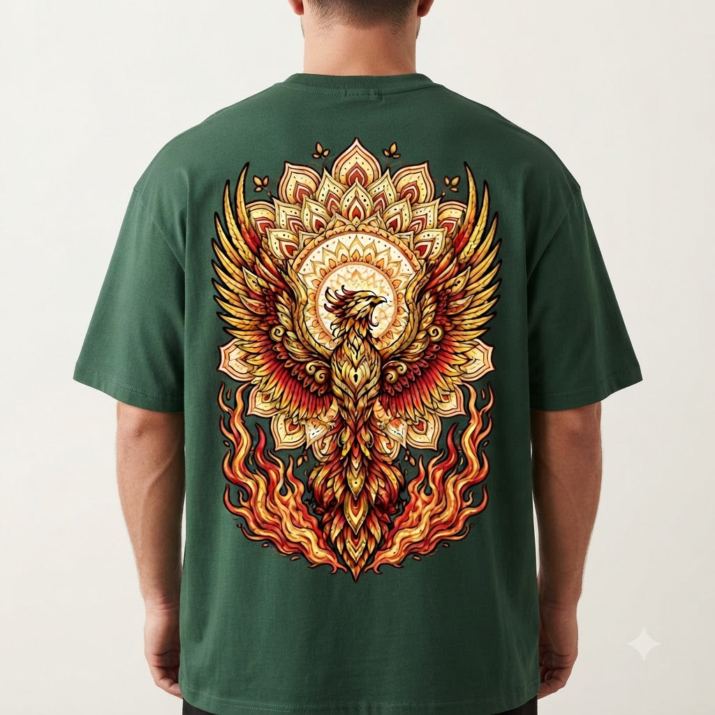 "Phoenix Flame" Oversized Graphic Tee by AuraReiment
