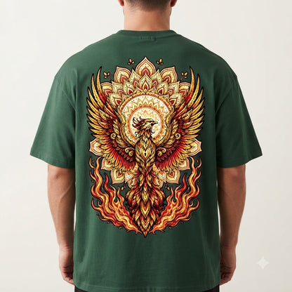 "Phoenix Flame" Oversized Graphic Tee by AuraReiment