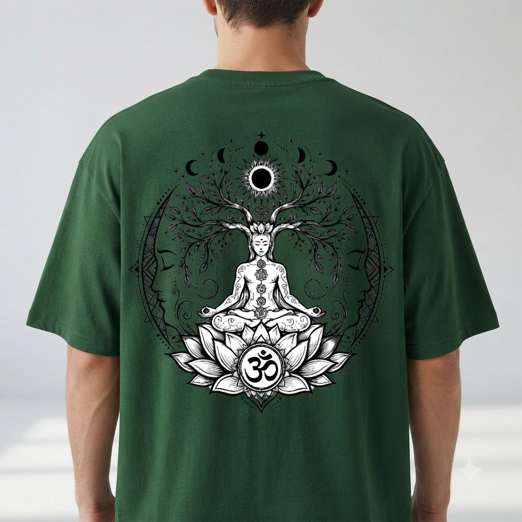 Mystic Lotus Oversized Graphic Tee by AuraReiment