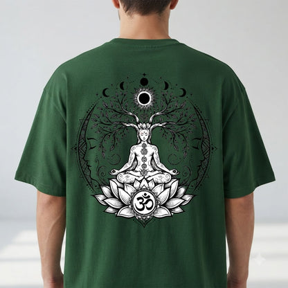 Mystic Lotus Oversized Graphic Tee by AuraReiment