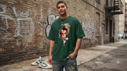"Bajrangbali" Hanuman Graphic Oversized Tee by AuraReiment