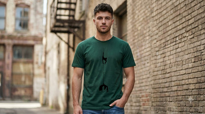 Hanging Silhouette Graphic Print Unisex Cotton Tee by AuraReiment