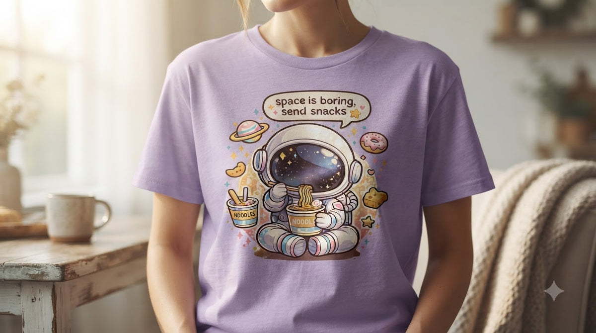 Space is Boring Send Snacks Graphic Women's Tee by AuraReiment