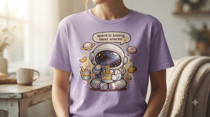Space is Boring Send Snacks Graphic Women's Tee by AuraReiment