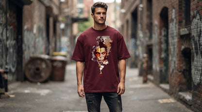 "Bajrangbali" Hanuman Graphic Oversized Tee by AuraReiment