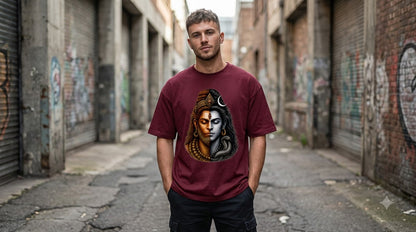 "Cosmic Balance" Shiva Graphic Oversize Tee by AuraReiment