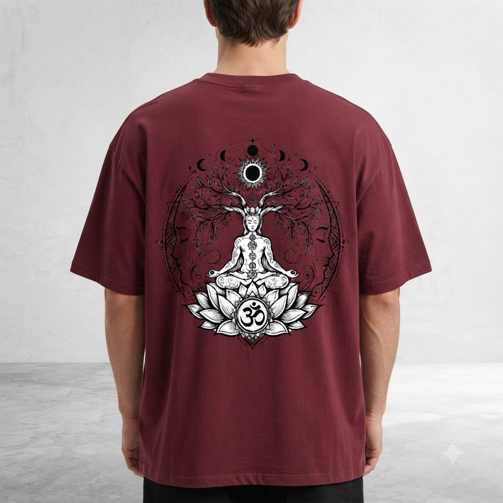Mystic Lotus Oversized Graphic Tee by AuraReiment