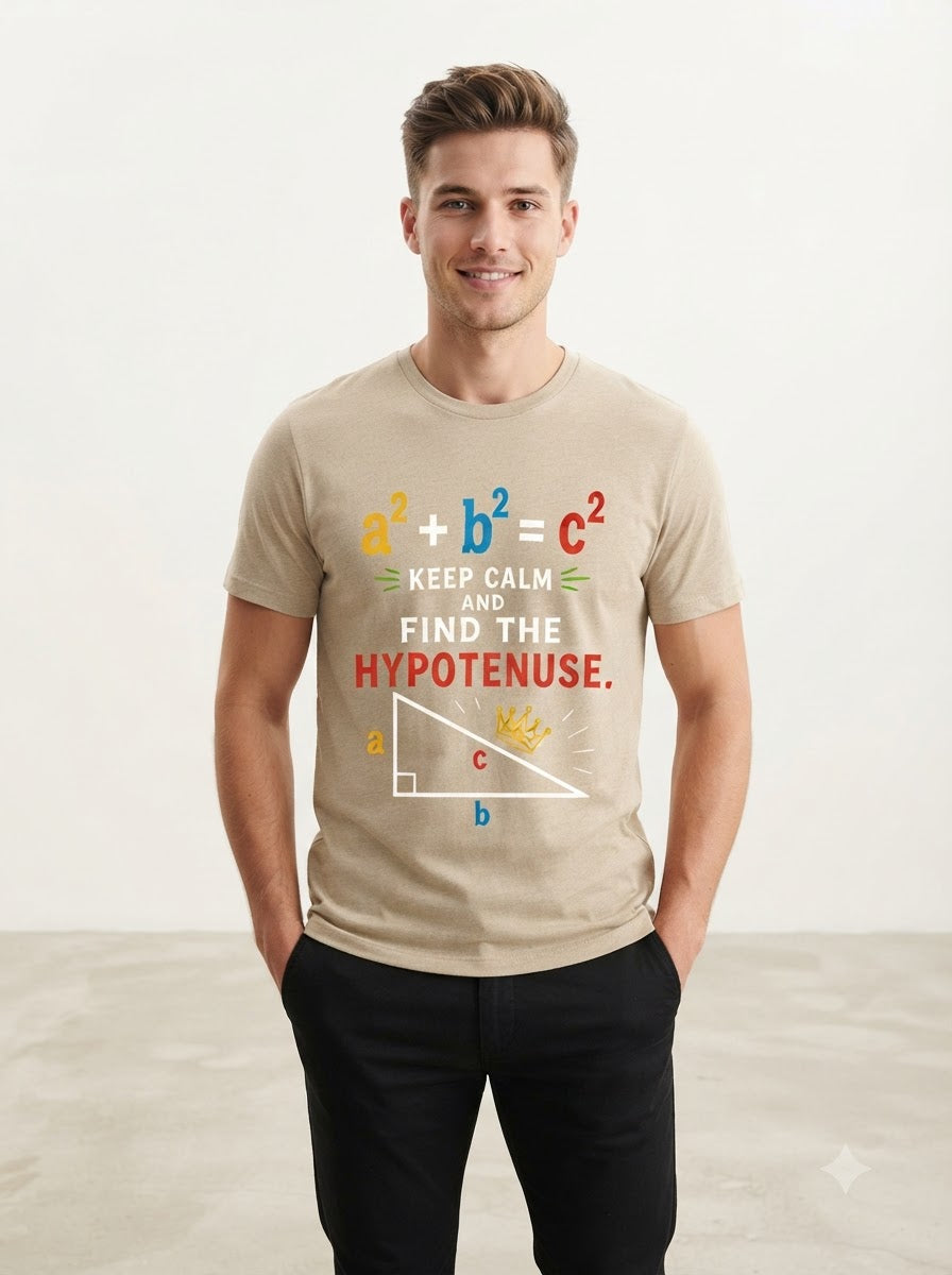 "Find the Hypotenuse" Math Graphic Classic Crew Tee by AuraReiment