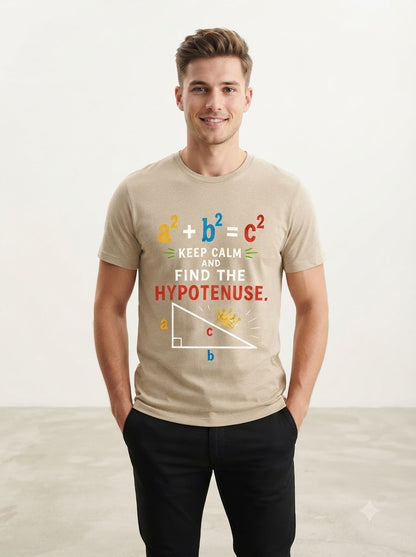 "Find the Hypotenuse" Math Graphic Classic Crew Tee by AuraReiment