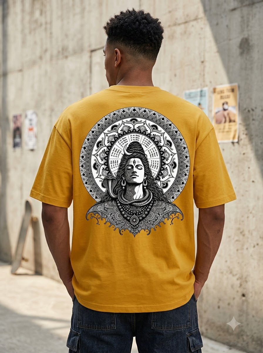 "Cosmic Balance" Shiv Graphic Oversized Tee by AuraReiment