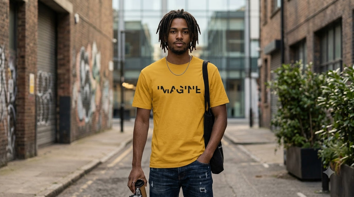 "Imagine" Slogan Graphic Unisex Everyday Cotton Tee by AuraReiment