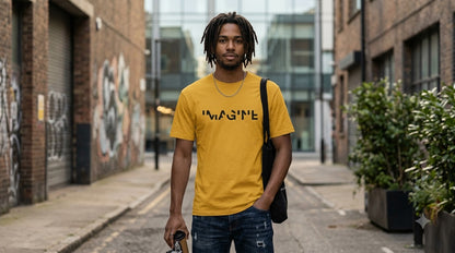 "Imagine" Slogan Graphic Unisex Everyday Cotton Tee by AuraReiment