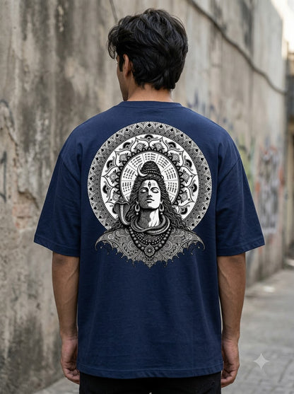 "Cosmic Balance" Shiv Graphic Oversized Tee by AuraReiment